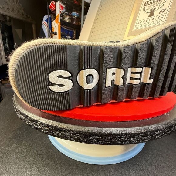 SOREL® | CAMERON™ WEDGE SANDAL | OLIVE/BLK/OFF-WHT | SUEDE | XLNT | - Picture 14 of 16